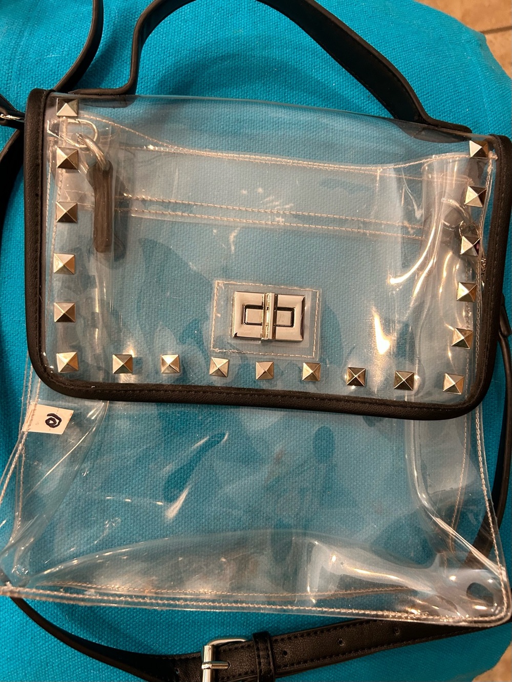 Clear Studded Crossbody Bag - Stadium Approved Game Day Purse 10"x10"